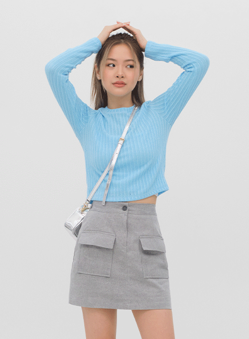 Ribbed Long Sleeve Crop Top M4