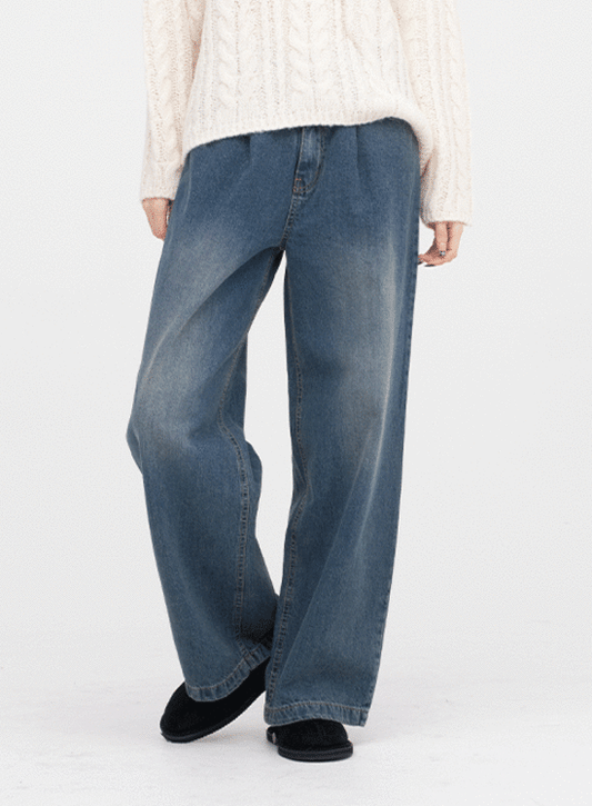 Wide Leg Denim Pants