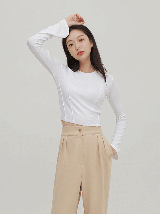 Cropped Long Sleeve Top