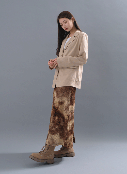 Tie-dye Wrinkled Maxi Skirt CM3