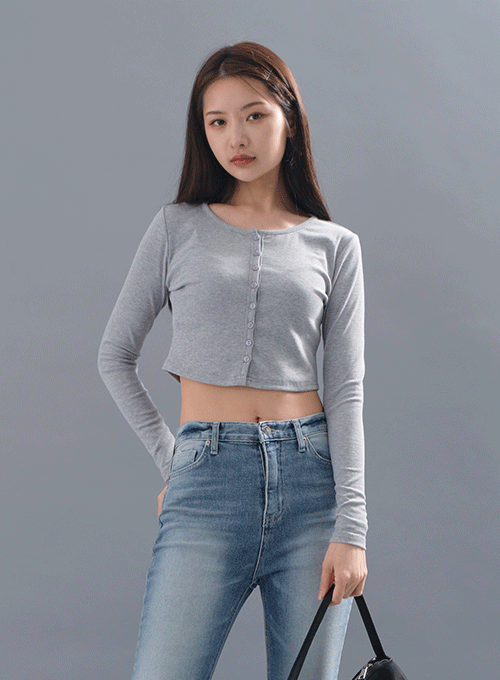 Round Neck Crop Cardigan CM6