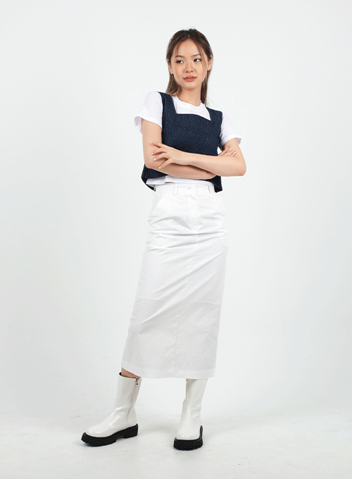 Cotton Slit Maxi Skirt CA26