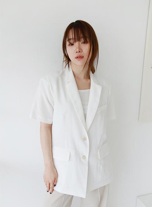 Short Sleeve Linen Jacket