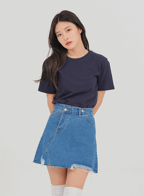 Cotton Short Sleeve Cropped T Shirt M5