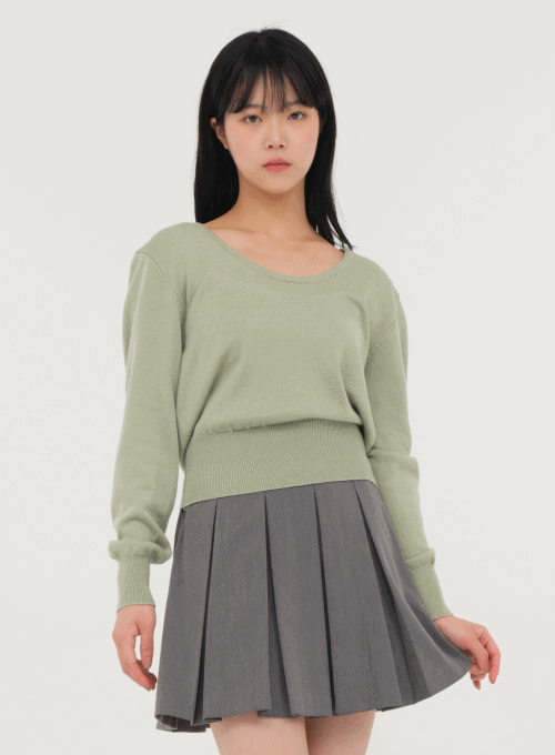 Cashmere Crew Neck Knit Top U2202