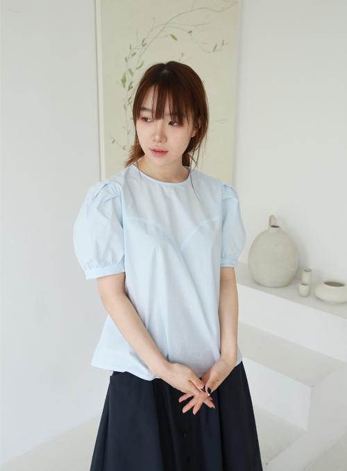 Puff Sleeve Short Sleeve Blouse