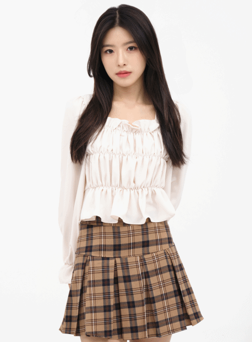 Puff Sleeve Shirring Blouse