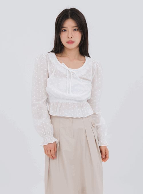 Floral Print Blouse with Shirring Detail OM21