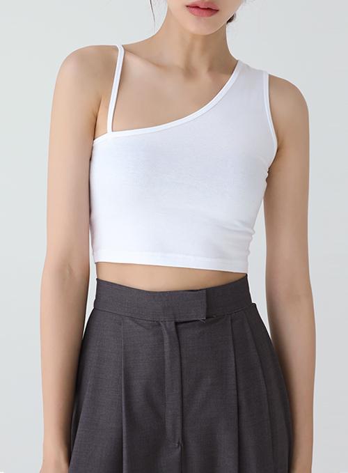 Unbalanced Cropped Sleeveless Tee