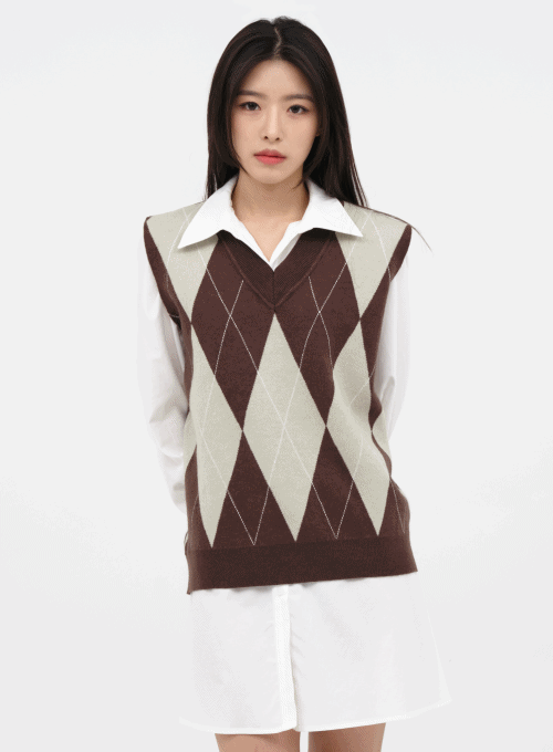Argyle Pattern Vest