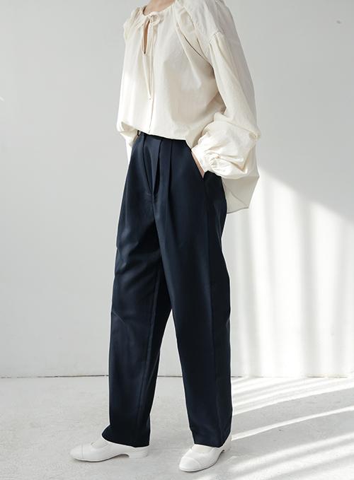 Cotton Pintuck Trousers