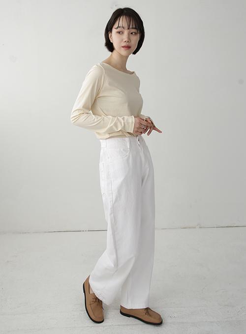 Wide Leg Cotton Trousers