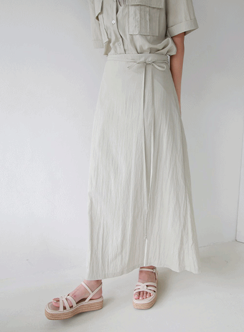 A-Line Long Skirt With Strap