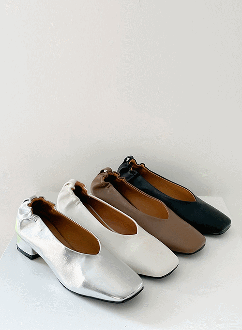 Low Heel Square Toe Pumps