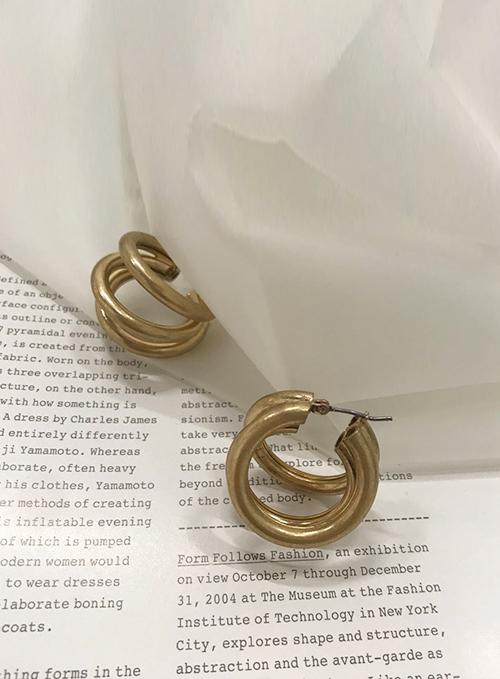 Vintage Style Pipe Gold Earrings