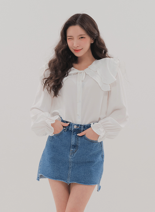 Double Frill Collar Blouse BM7