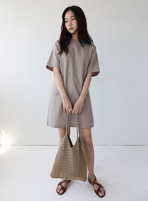 Boxy Linen Short Dress