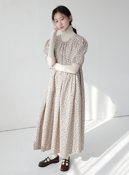 Retro Flower Pattern Long Dress