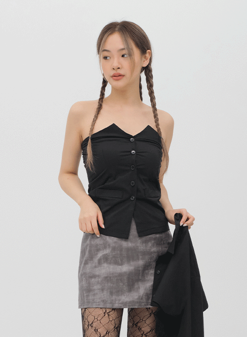 Tube Top Shirt with Buttons CM2