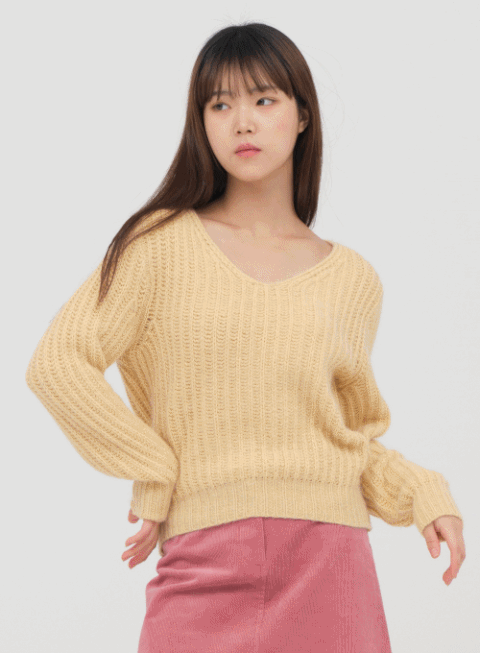 Wool V Neck Sweater 