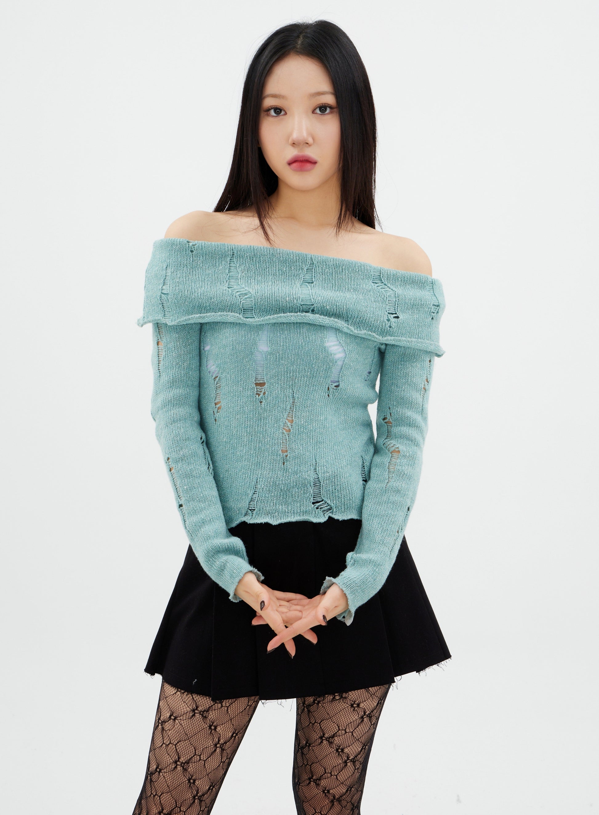 Off The Shoulder Knit Top K2302