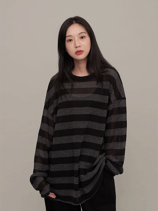 Stripped Relaxed Fit Knit F17