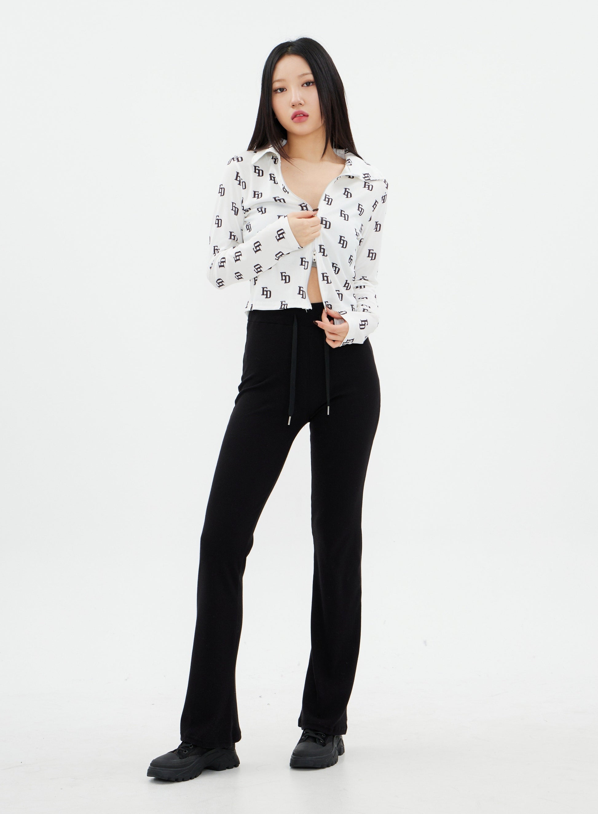 High Waist Slim Bootcut Pants K2302