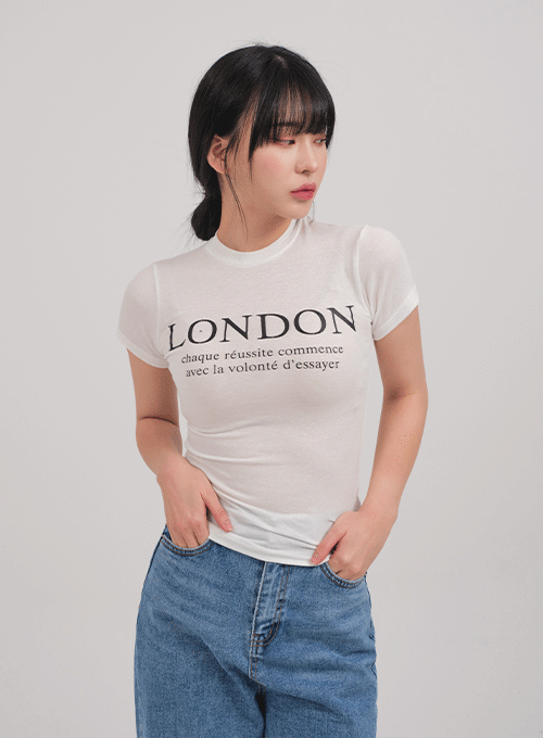 Short Sleeve Crop T Shirt with Graphic Print C0302