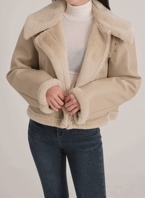 Faux Leather Shearing Jacket