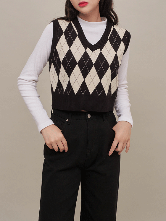 Argyle Knitted Vest