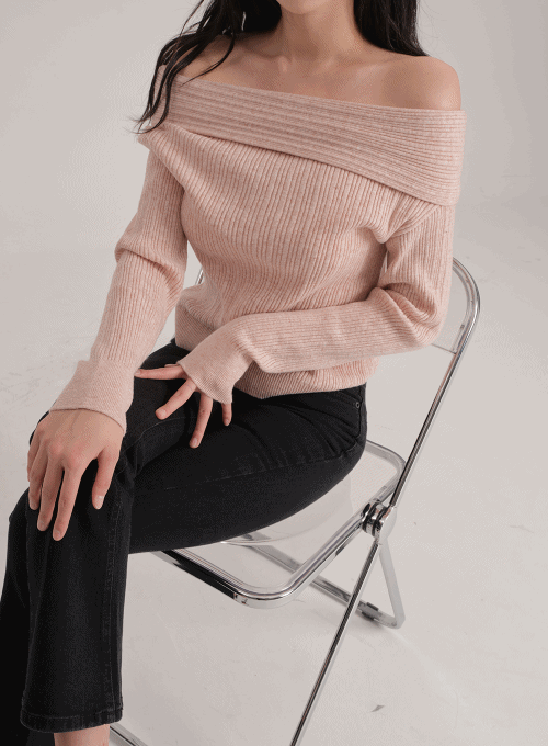 Ribbed Off the Shoulder Knit Top