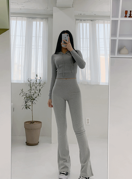 Cropped Track Suit With Hoodie Top IM20