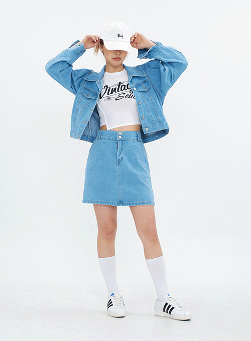 Denim Jacket and Mini Skirt Set CM18