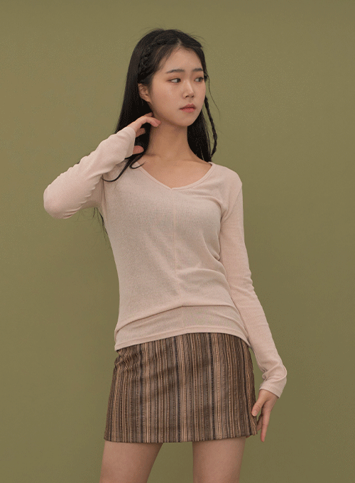V Neck Long Sleeve T Shirt