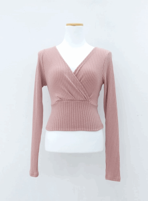 Ribbed Wrap Style Top IM12