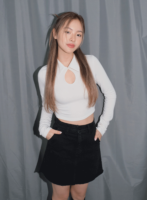Long Sleeve Top with Collar C1002