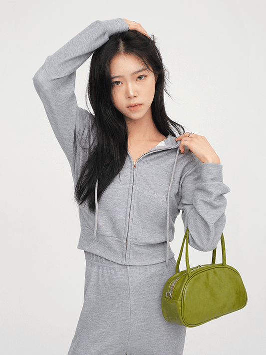 Cropped Hoodie and Track Pants Set