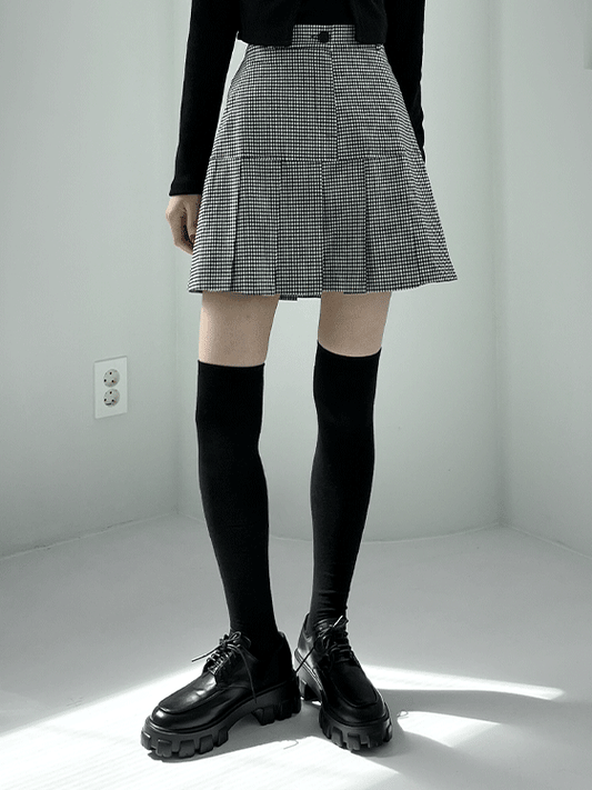 Check Pattern Pleated Shirt MM1