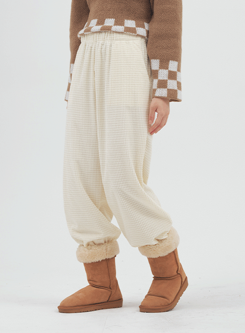 Waffle Lounge Wide Leg Joggers