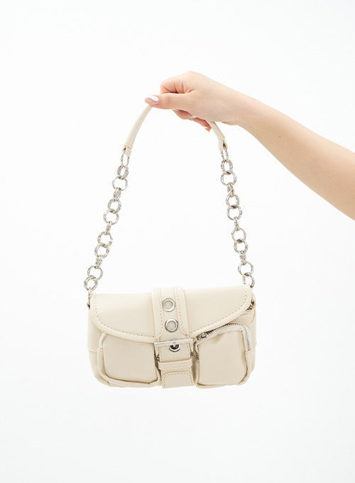 Buckled Chain Shoulder Bag