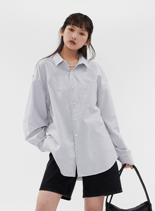 Stripped Relaxed Fit Shirt CM8