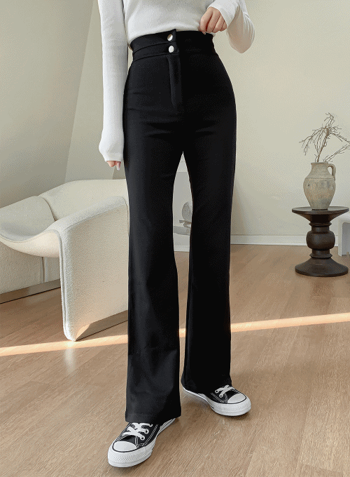 High Waist Bootcut Leggings with Buttons IM12