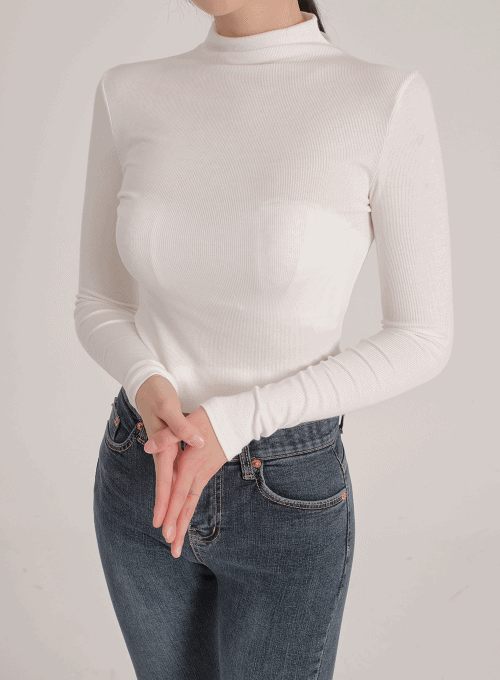 Half Turtleneck Long Sleeve T Shirt