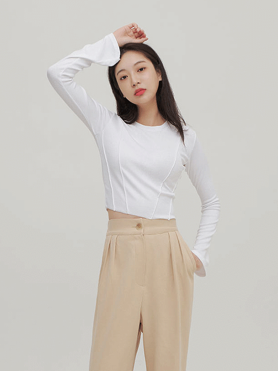 Cropped Long Sleeve Top