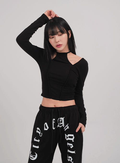 Cut Out Long Sleeve Top C0302
