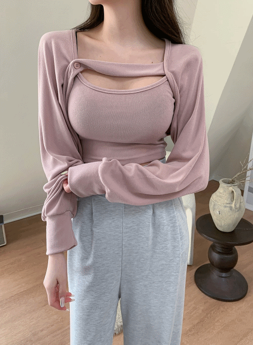 Strap Cropped Bolero Sleeveless Set L1002