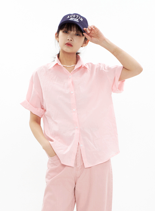 Loose-ft Button Down Collared Shirt CA05